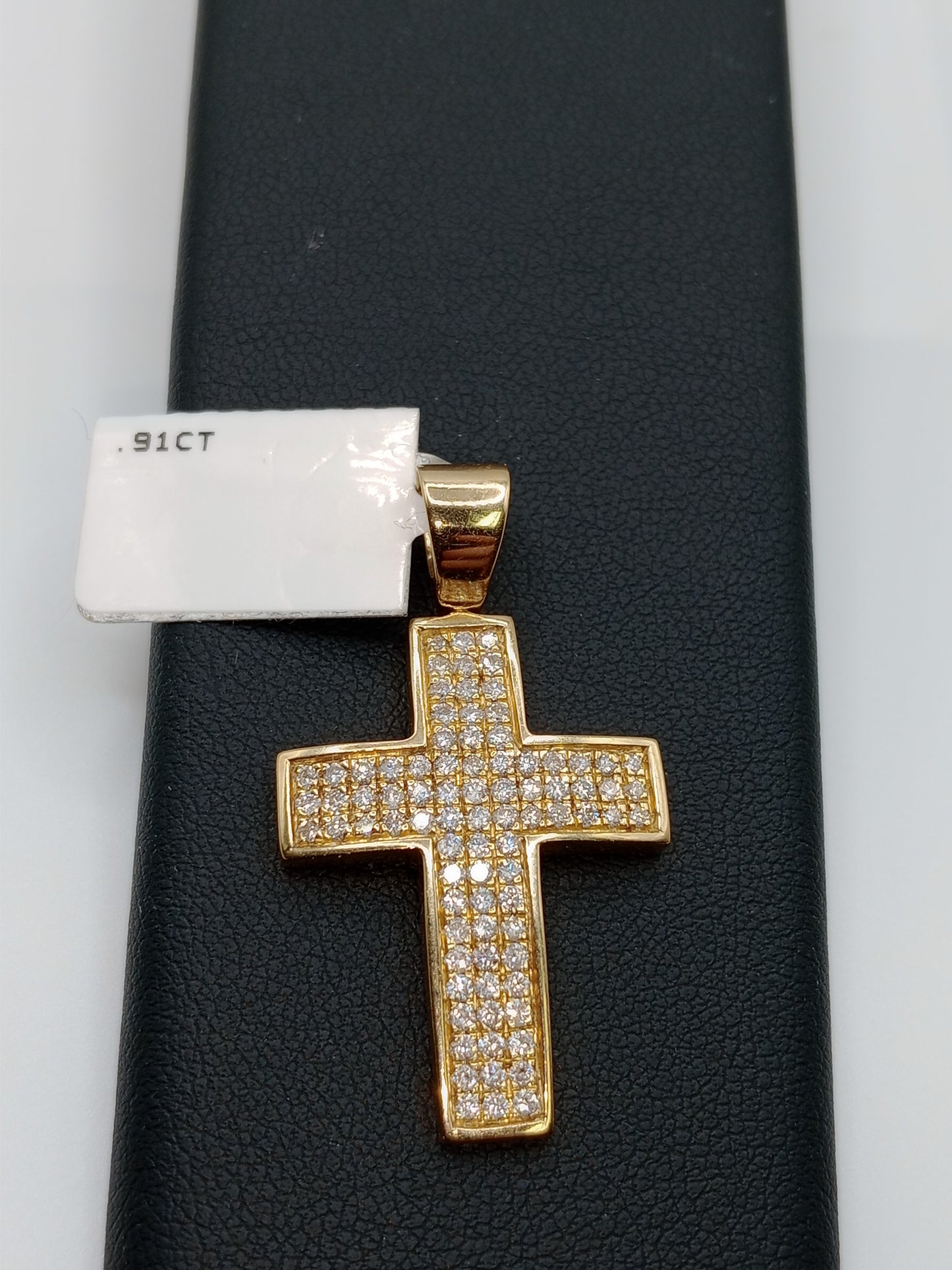 Diamond Cross Charm, Crucifix Pendant, Gold Charm