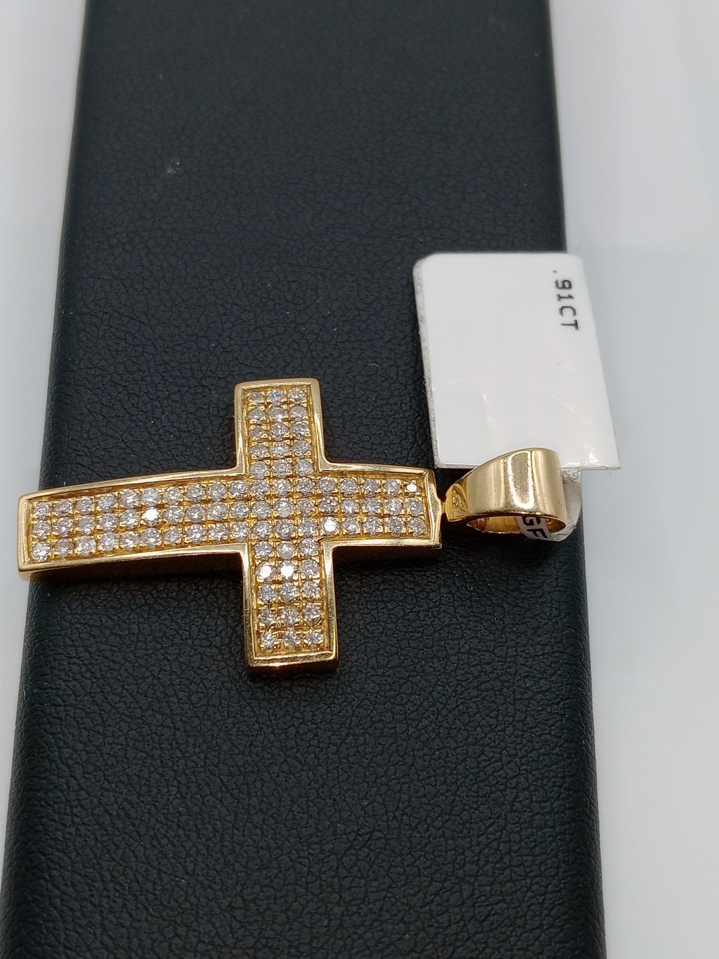 Diamond Cross Charm, Crucifix Pendant, Gold Charm