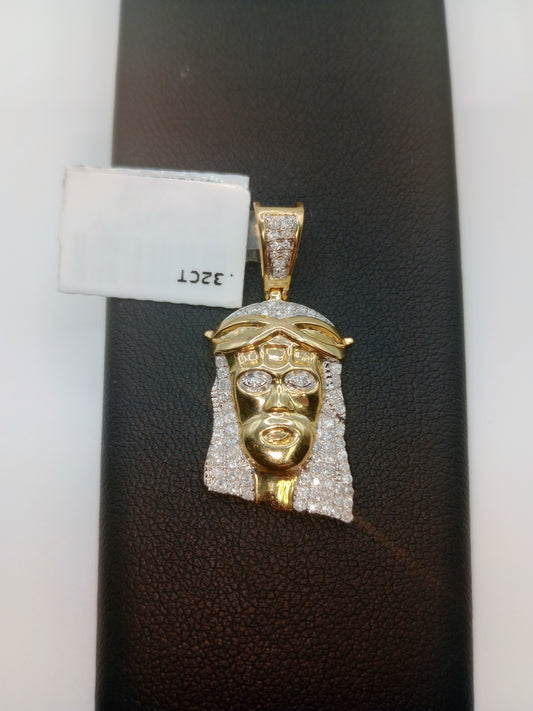 Diamond Jesus Pendant - Natural Diamonds - Jesus Charm - Unisex