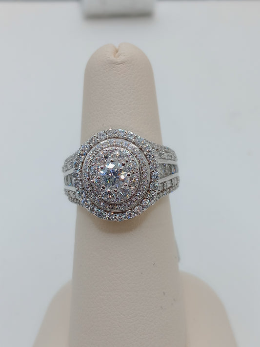 Womens White Gold and Diamond Engagement Ring,