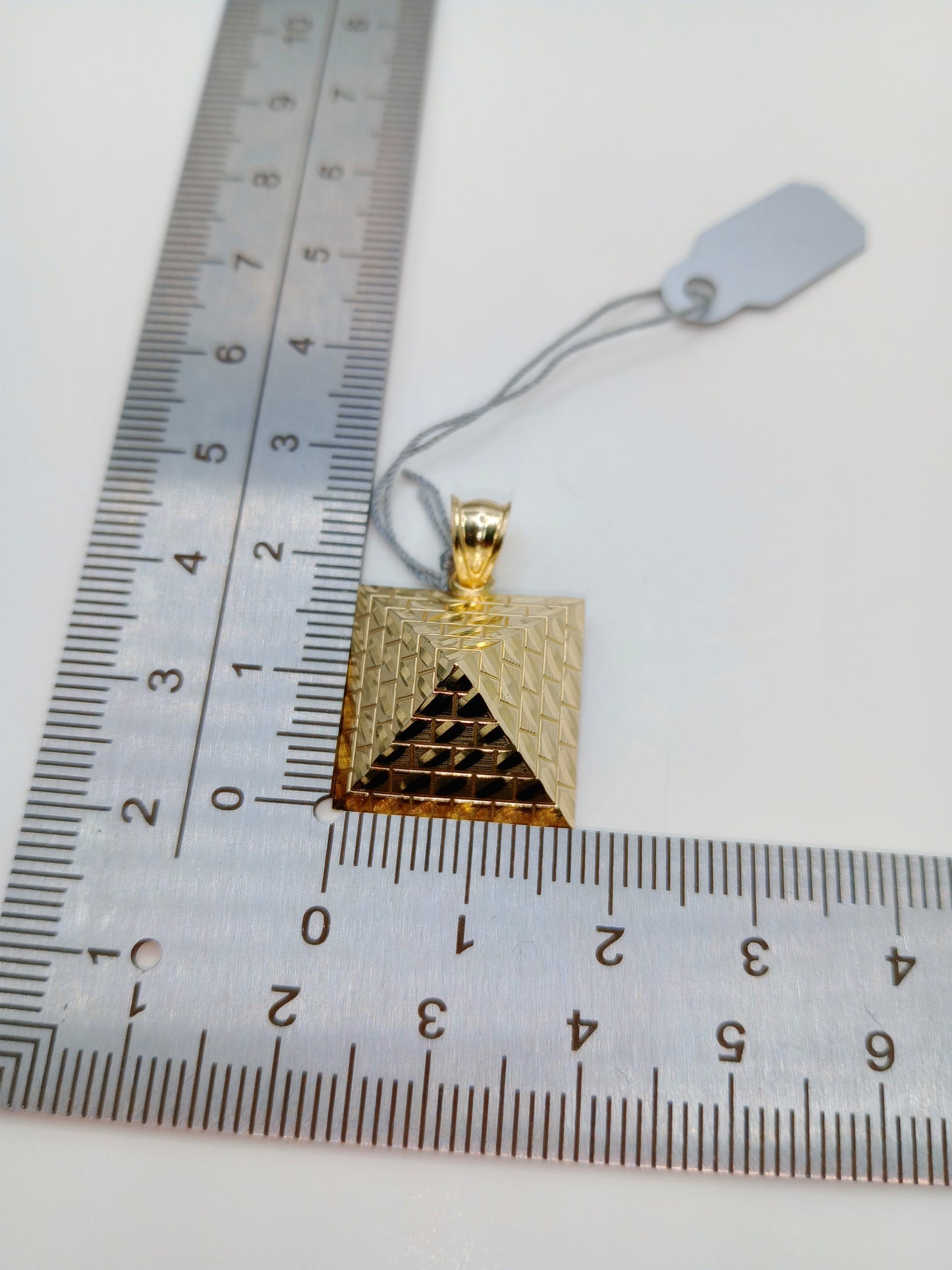 10kt Pyramid Pendant, Egyptian Charm, 10kt Gold Charm