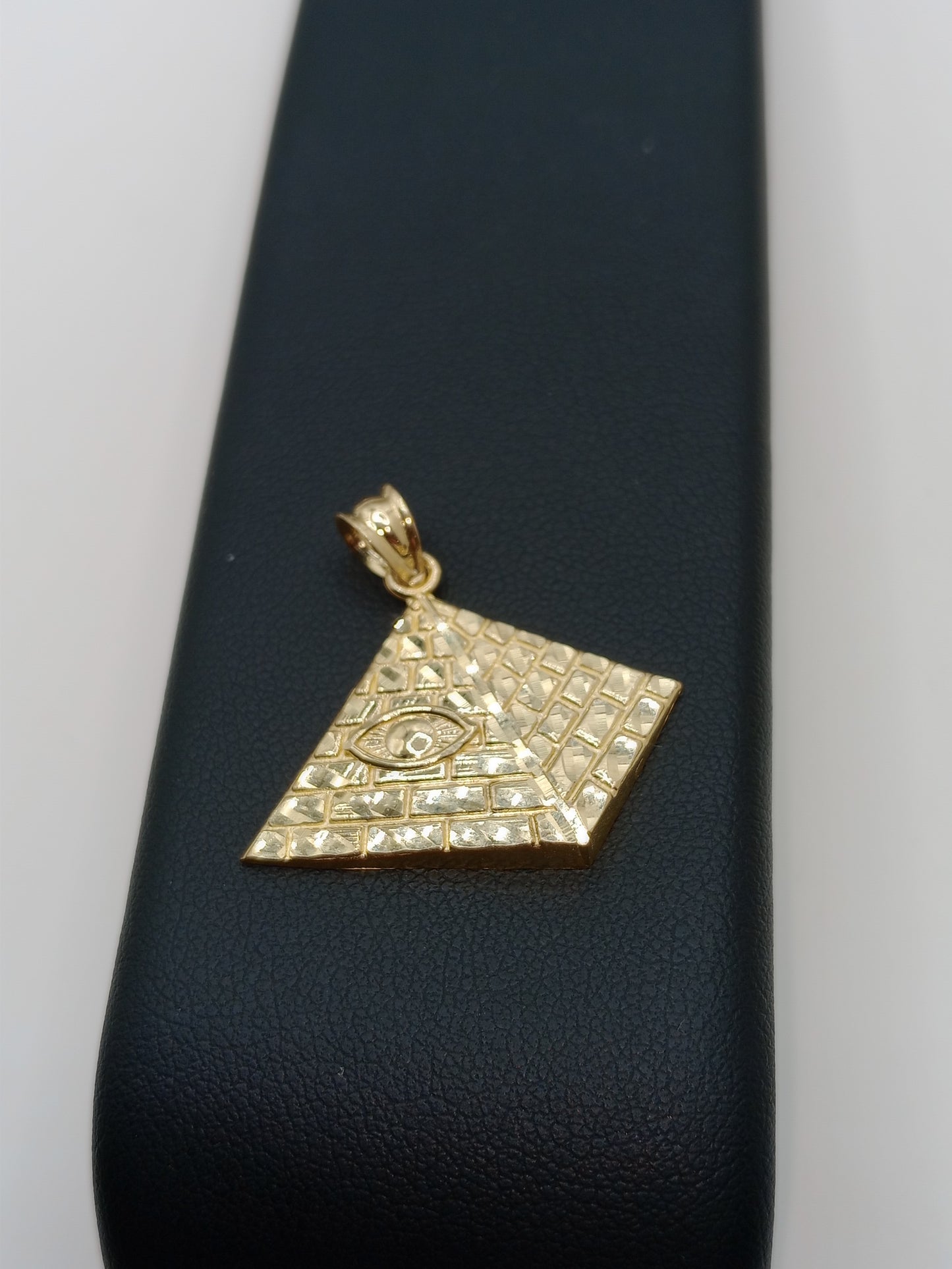 10kt Pyramid Pendant, Egyptian Charm, 10kt Gold Charm