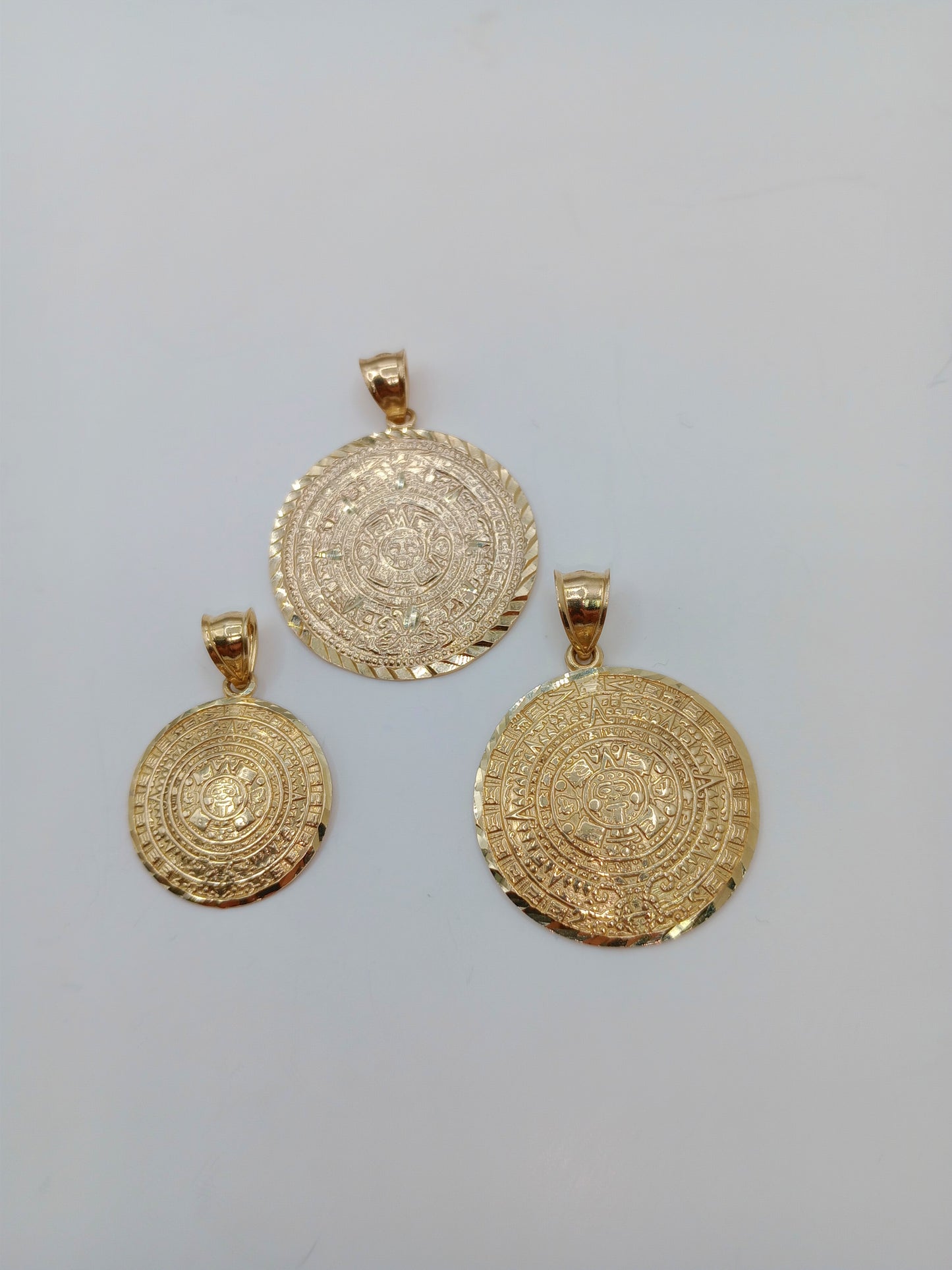 Aztec Calendar 10kt gold Charm, Mayan