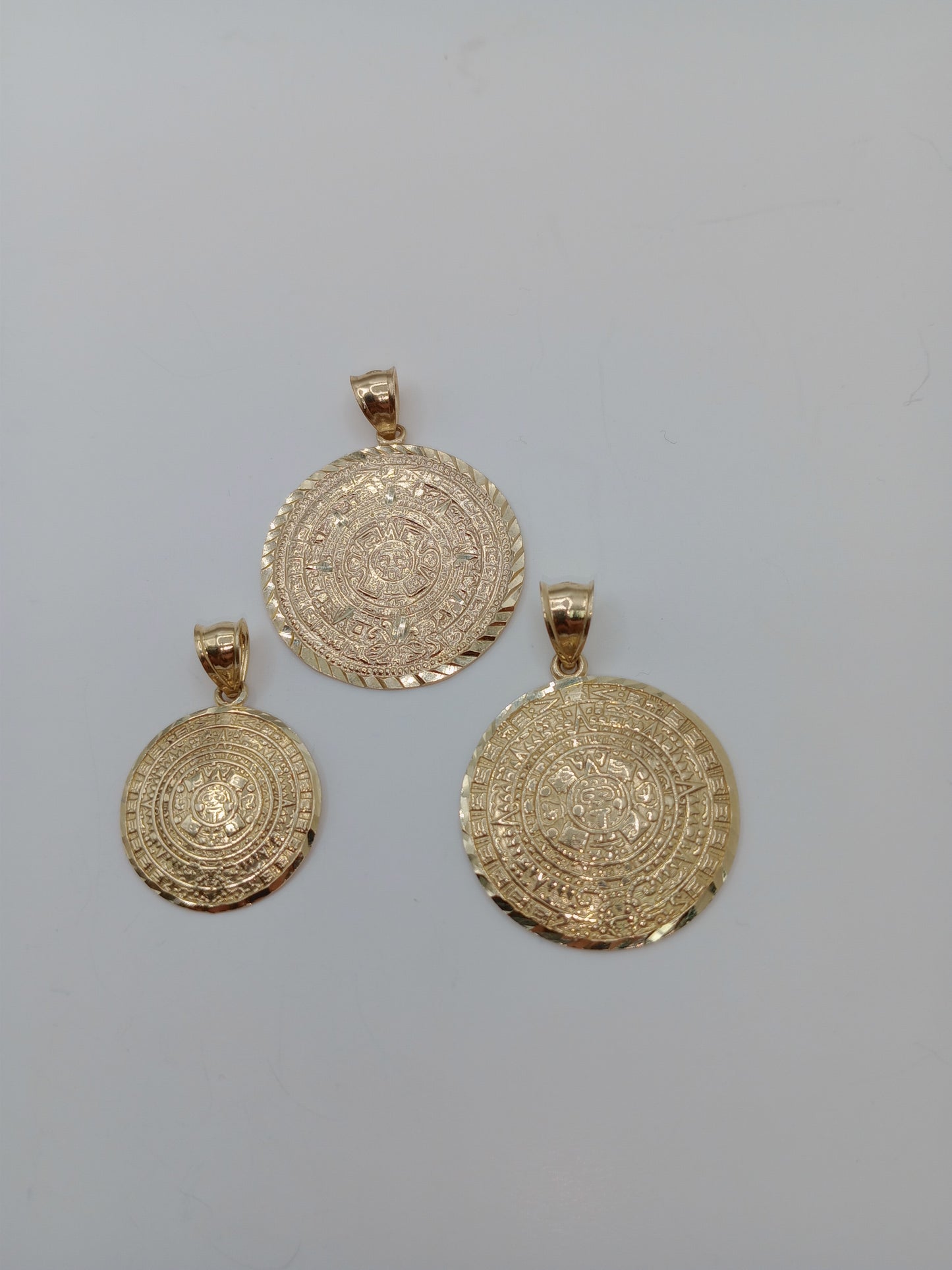 Aztec Calendar 10kt gold Charm, Mayan