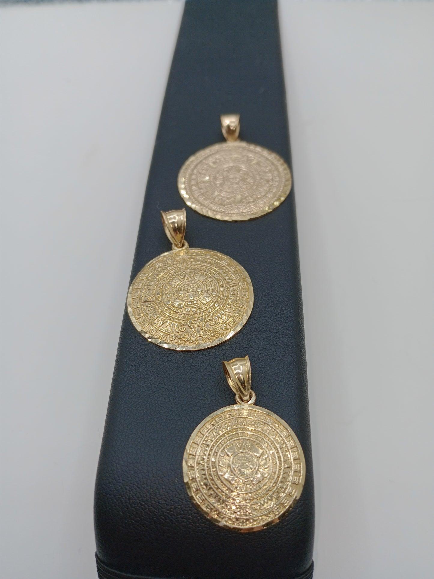 Aztec Calendar 10kt gold Charm, Mayan