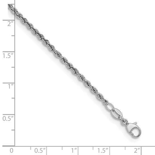 Platinum Rope Necklace, 16' 18' 20' 30' Available - Italian Made and Stamped - 2.2mm