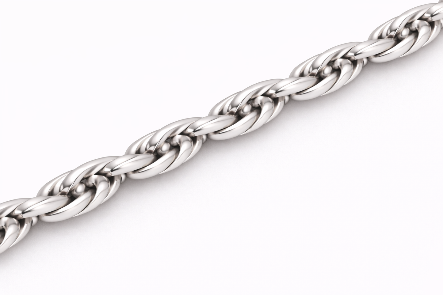 10k/14k - 3.50mm Diamond-Cut Rope Chain - White Gold