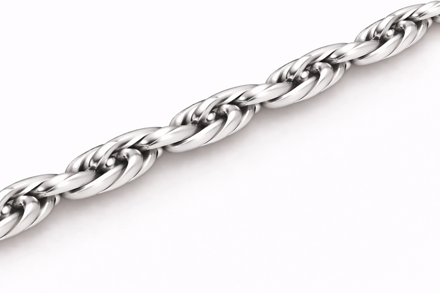 10k/14k - 4.00mm Diamond-Cut Rope Chain - White Gold