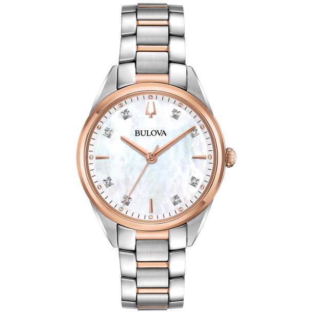 Bulova Sutton 98P183 Women's Two-Tone Rose Gold and Silver-Tone Quartz Watch