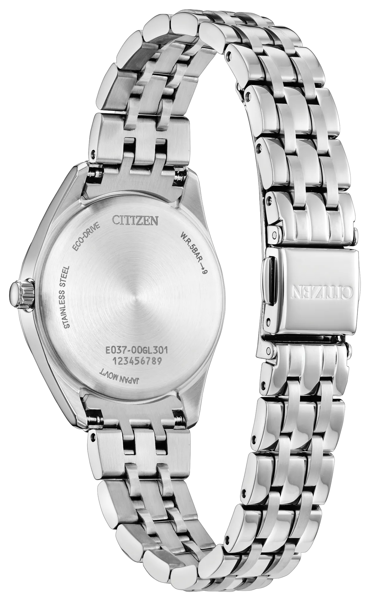 Citizen Peyten EM1230-54X Women's Silver-Tone Eco-Drive Watch - back view