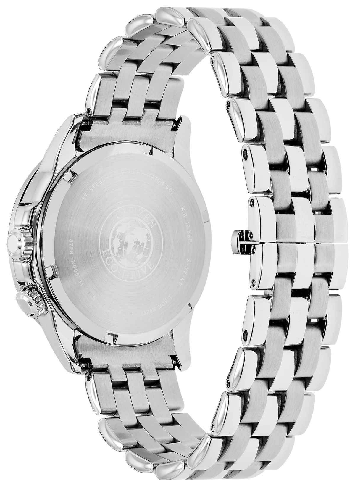 Citizen Calendrier BU2021-51L Men's Silver-Tone Eco-Drive Watch - back view