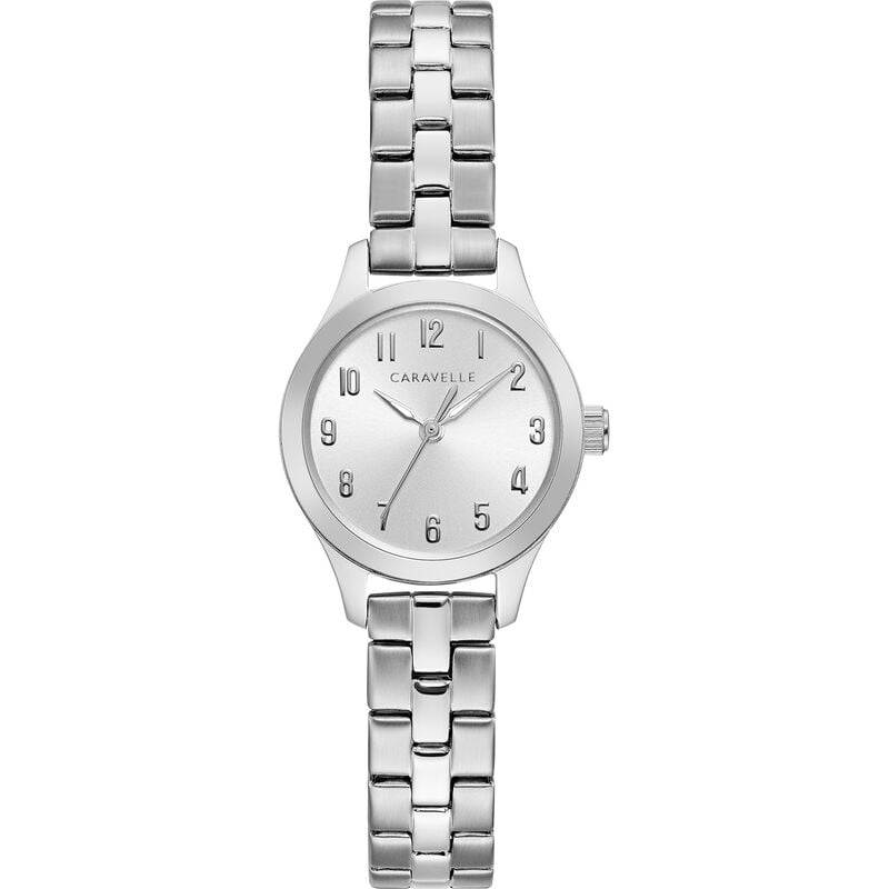 Caravelle Traditional 43L209 women’s silver-tone watch front view