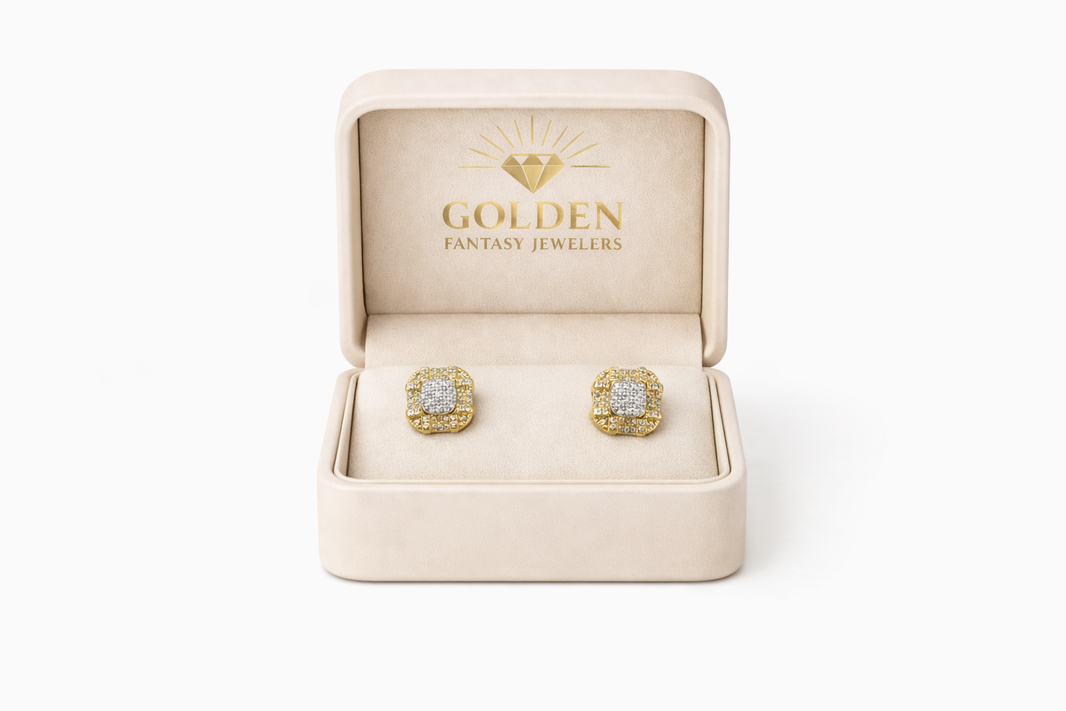 10K Yellow Gold Earrings 0.15 ct Natural Diamond