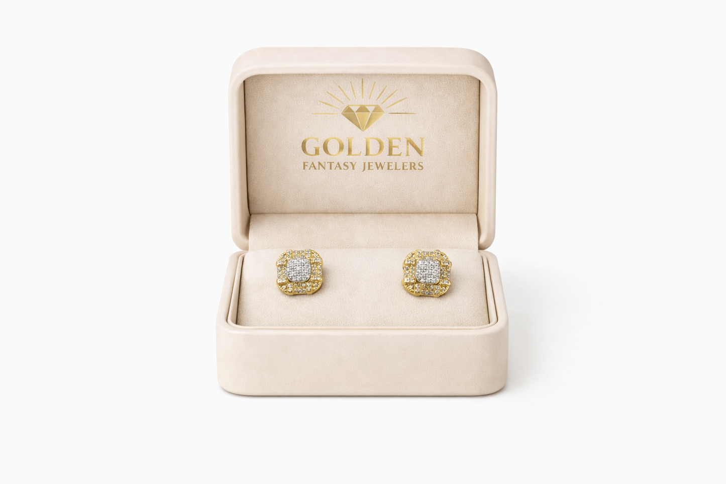 10K Yellow Gold Earrings 0.15 ct Natural Diamond