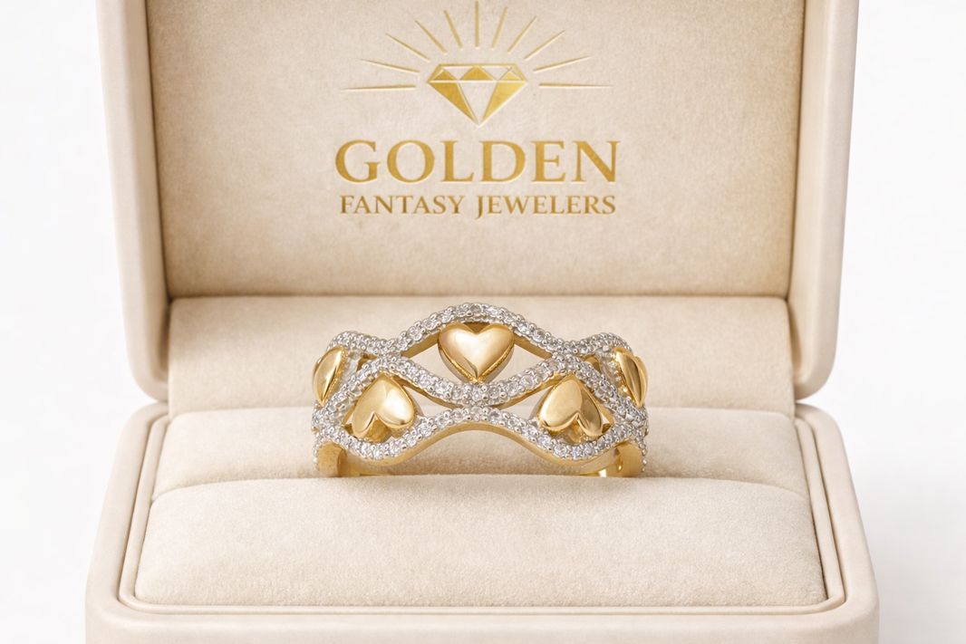 10K Yellow Gold Women's Ring 0.22 ct Natural Diamond