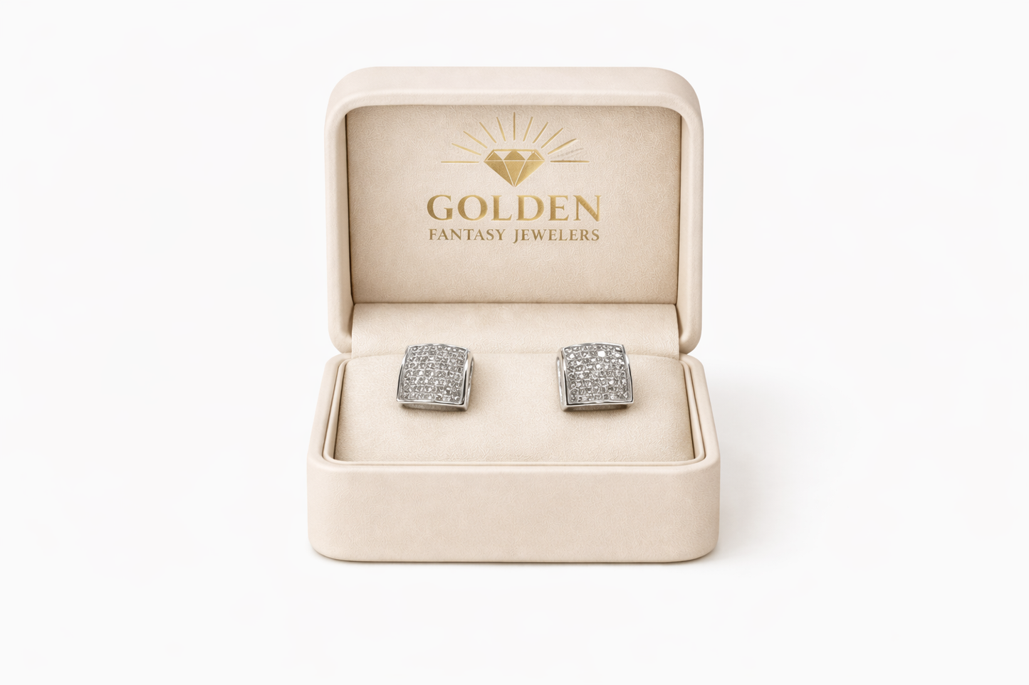 14K White Gold Earrings 1.35 ct Natural Diamond