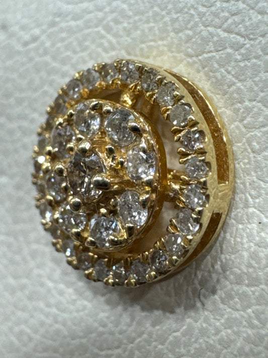 14K Yellow Gold Earrings 0.63 ct Natural Diamond