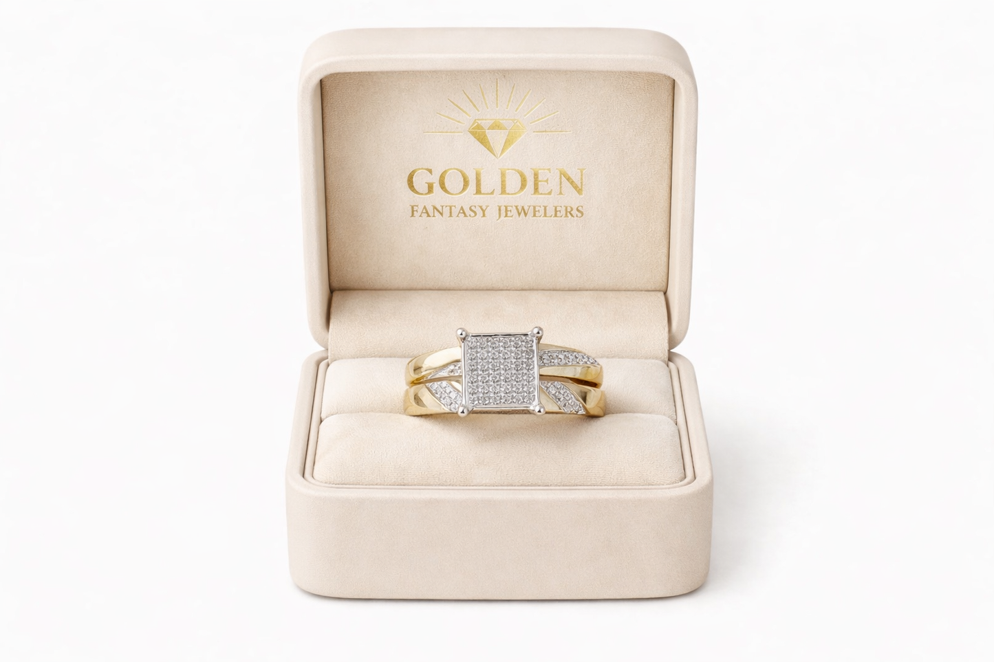 10K Yellow Gold Women's Wedding Set, 0.15 ct. Natural Diamond