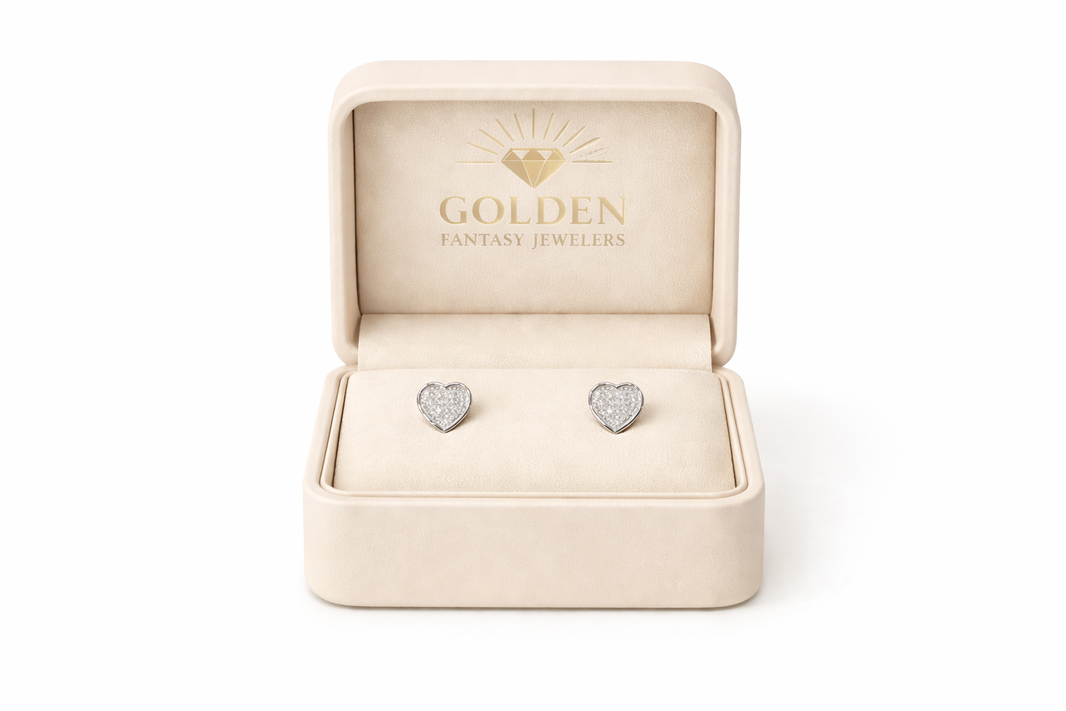 10K White Gold Earrings 0.10 ct Natural Diamond