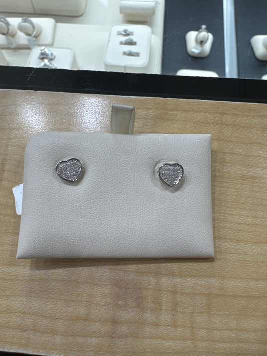 10K White Gold Earrings 0.15 ct Natural Diamond