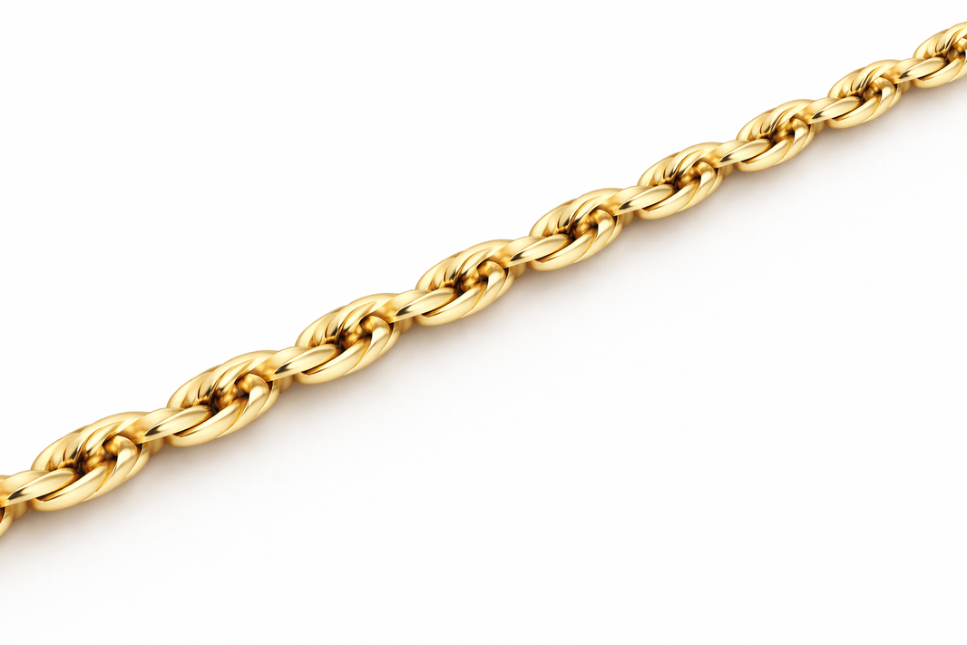 10k/14k - 2.00mm Diamond-Cut Rope Chain - Yellow Gold