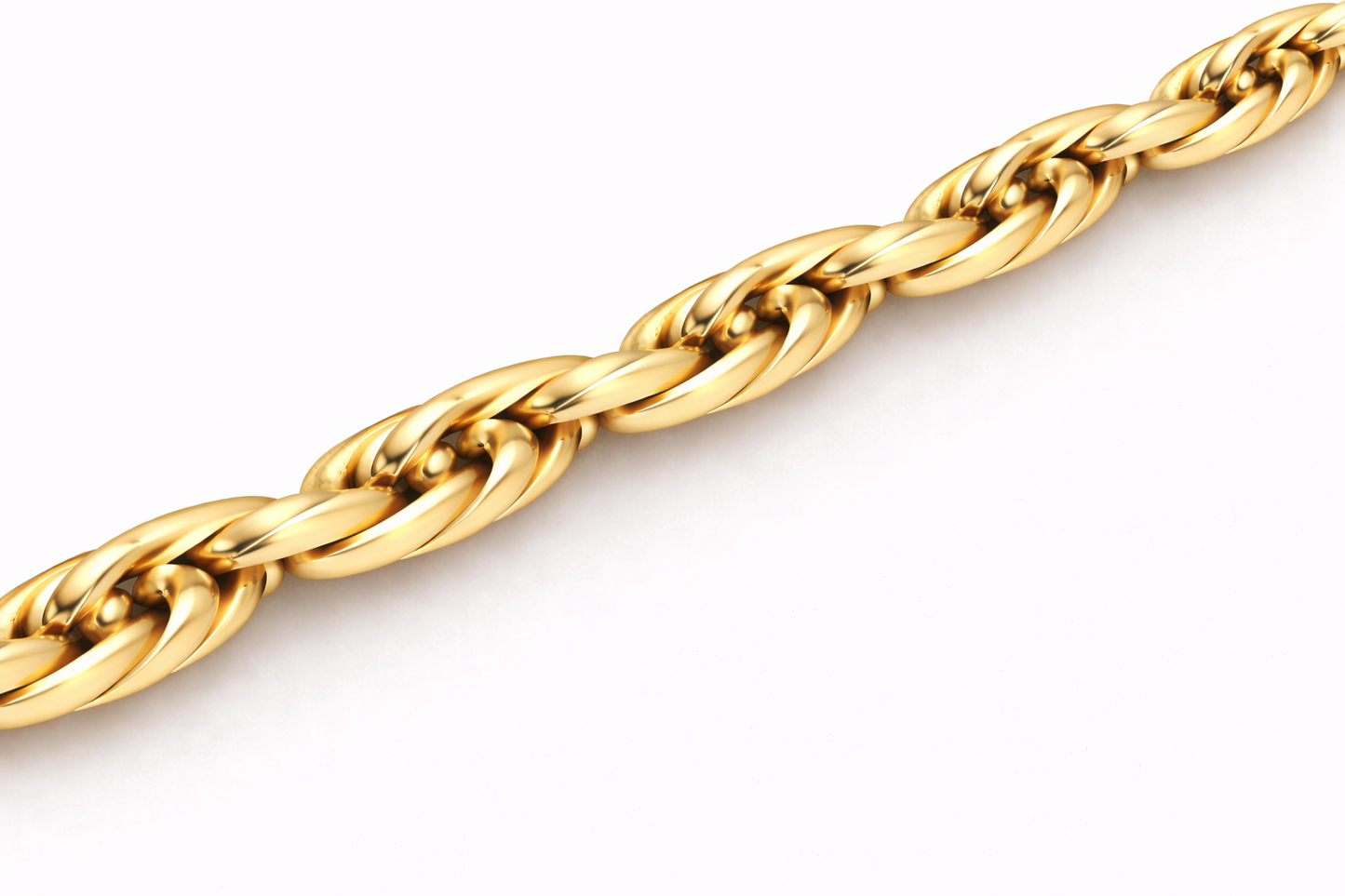 10k/14k - 3.75mm Diamond-Cut Rope Chain - Yellow Gold