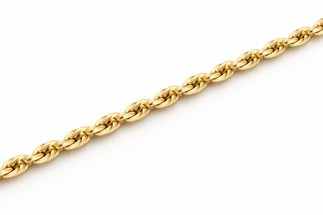 10k/14k - 1.75mm Diamond-Cut Rope Chain - Yellow Gold