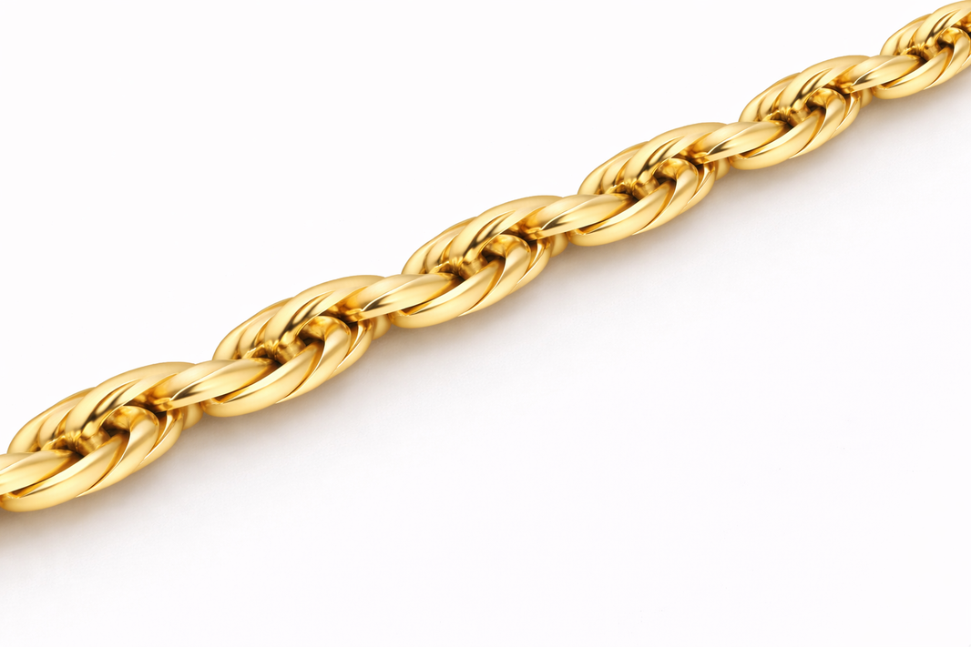10k/14k - 3.25mm Diamond-Cut Rope Chain - Yellow Gold