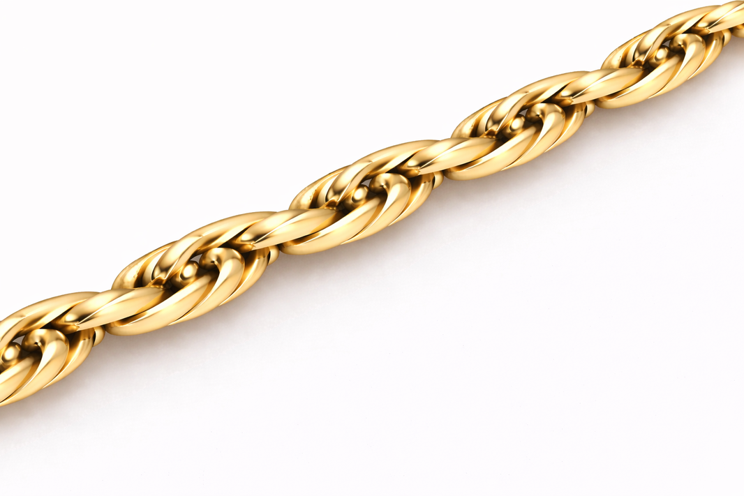 10k/14k - 4.00mm Diamond-Cut Rope Chain - Yellow Gold