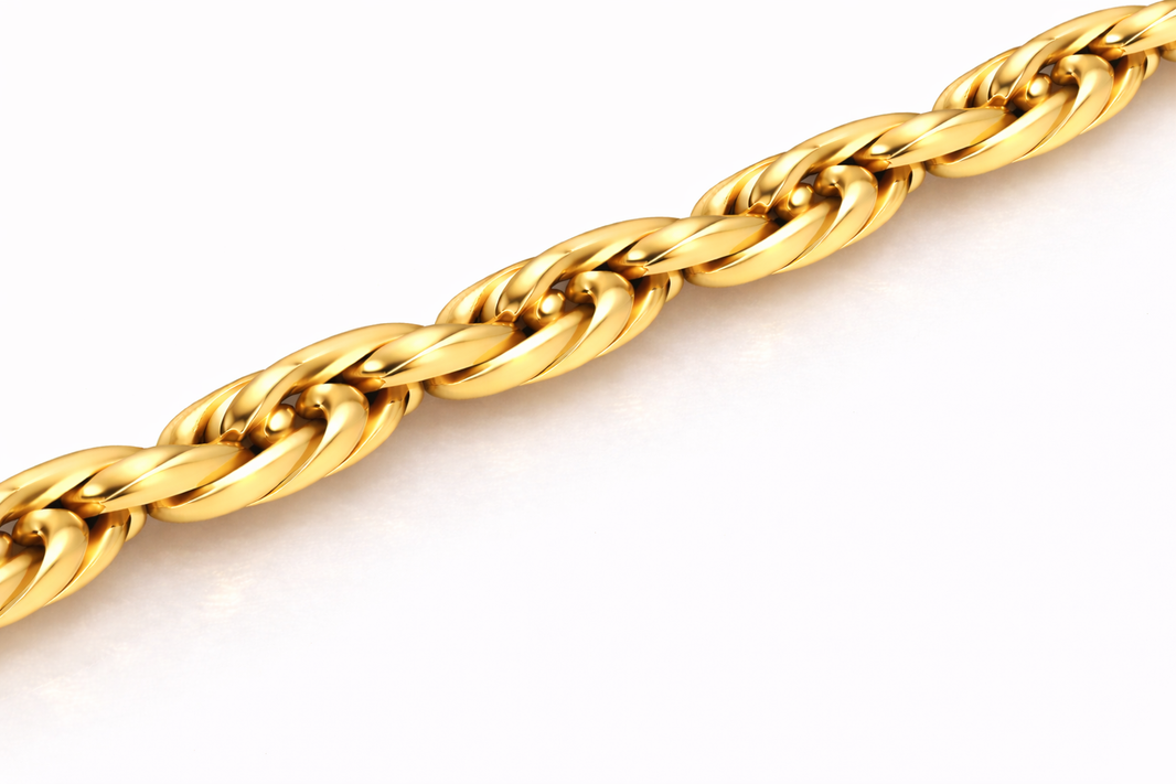 10k/14k - 4.50mm Diamond-Cut Rope Chain - Yellow Gold