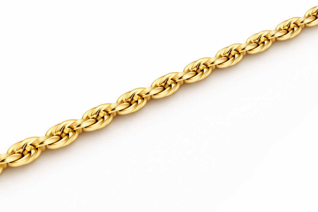 10k/14k - 2.00mm Diamond-Cut Rope Chain - Yellow Gold