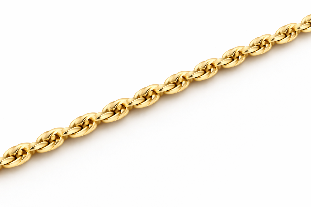 10k/14k - 1.75mm Diamond-Cut Rope Chain - Yellow Gold