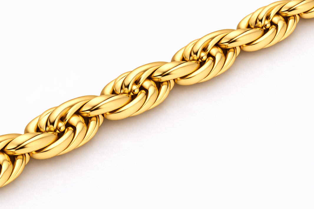 10k/14k - 10.00mm Diamond-Cut Rope Chain - Yellow Gold