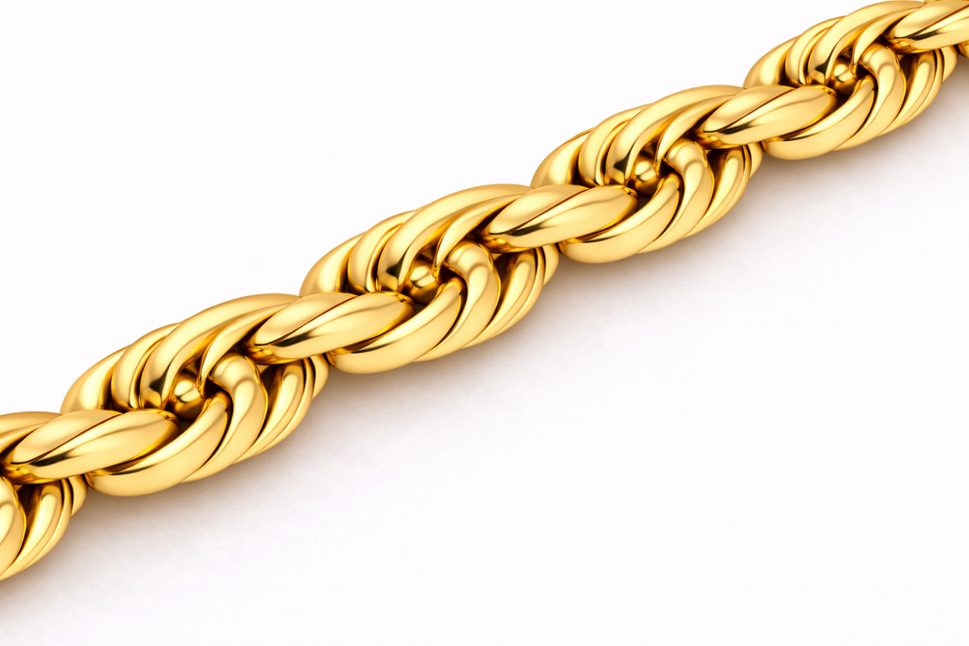 14k - 12.00mm Diamond-Cut Rope Bracelet - Yellow Gold
