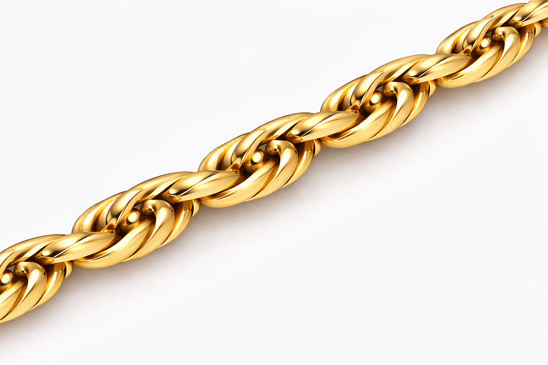 10k/14k - 4.50mm Diamond-Cut Rope Chain - Yellow Gold