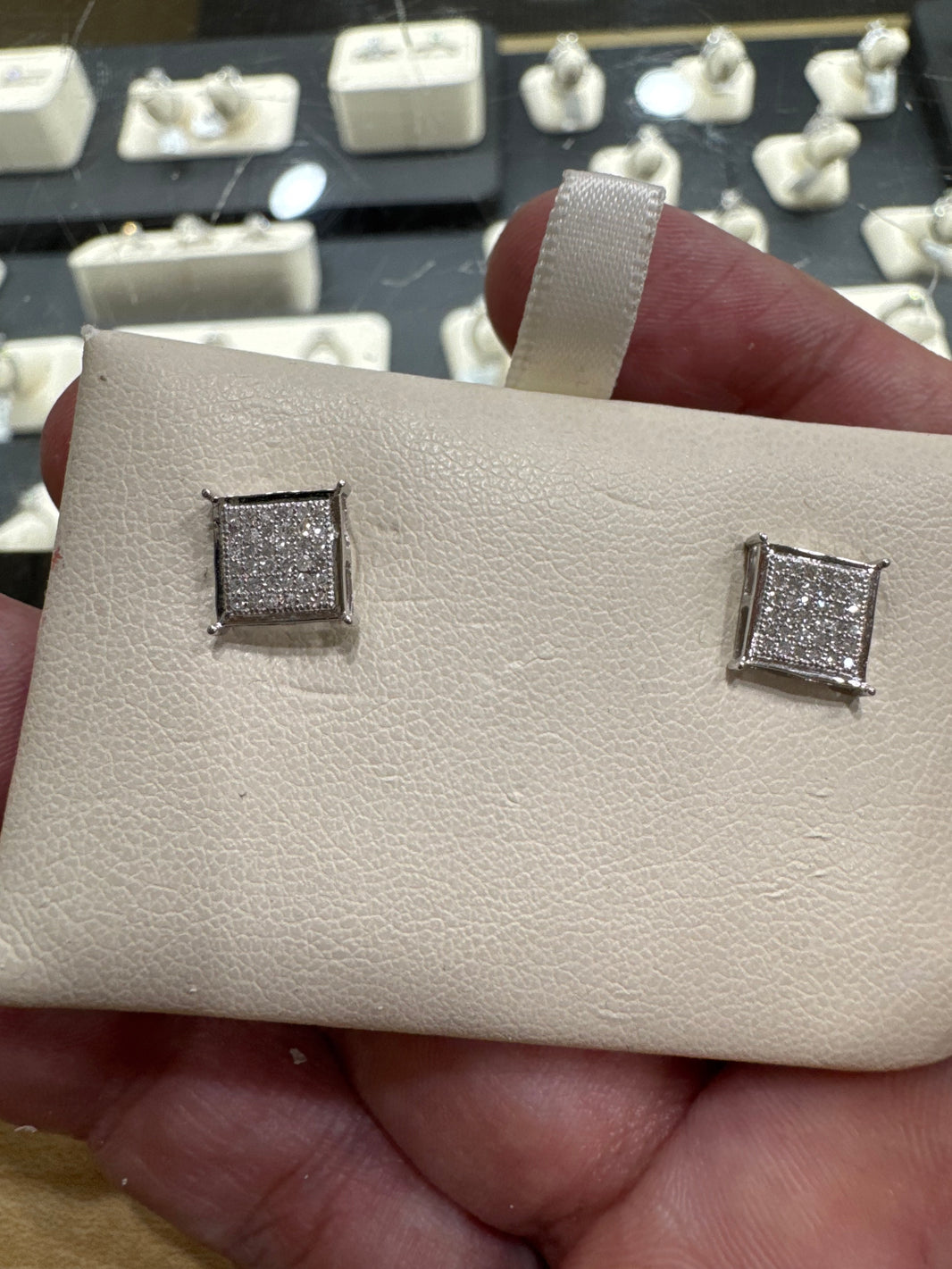 10K White Gold Earrings 0.23 ct Natural Diamond