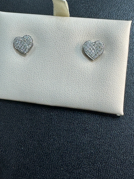 10K White Gold Earrings 0.15 ct Natural Diamond