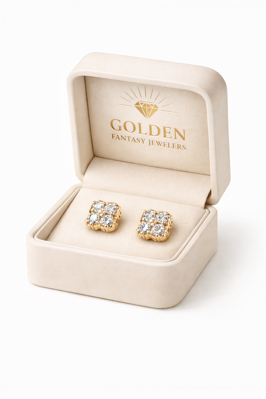 14K Yellow Gold Earrings 1.06 ct Natural Diamond