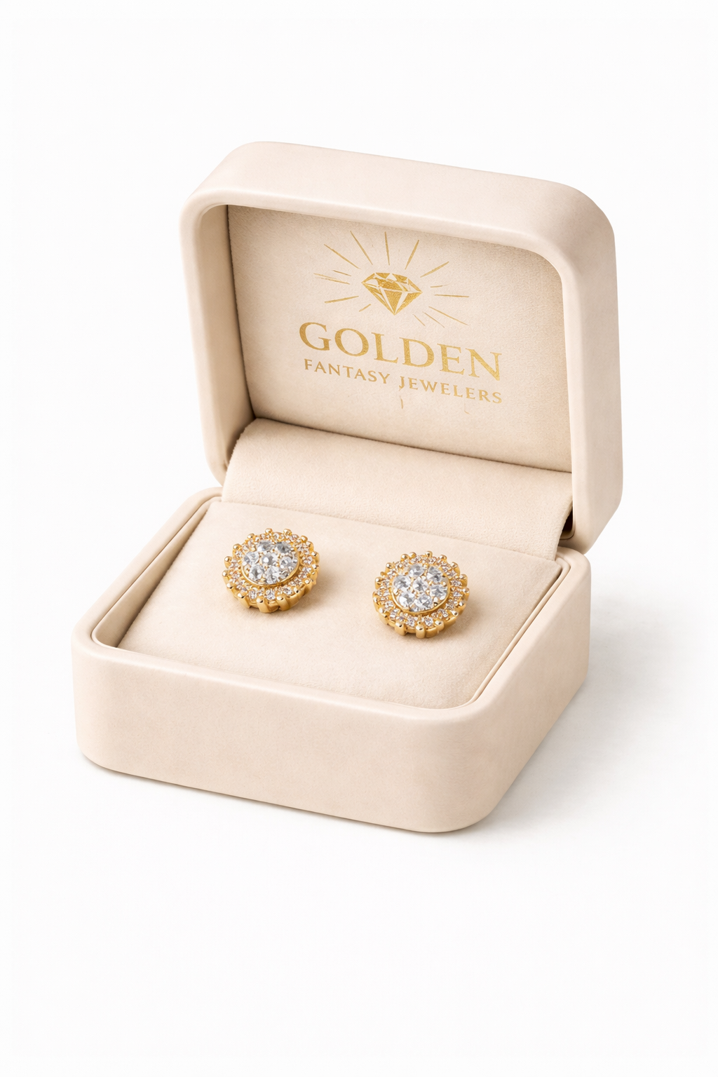 10K Yellow Gold Earrings 0.35 ct Natural Diamond