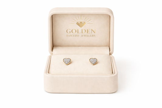 10K Yellow Gold Earrings 0.05 ct Natural Diamond