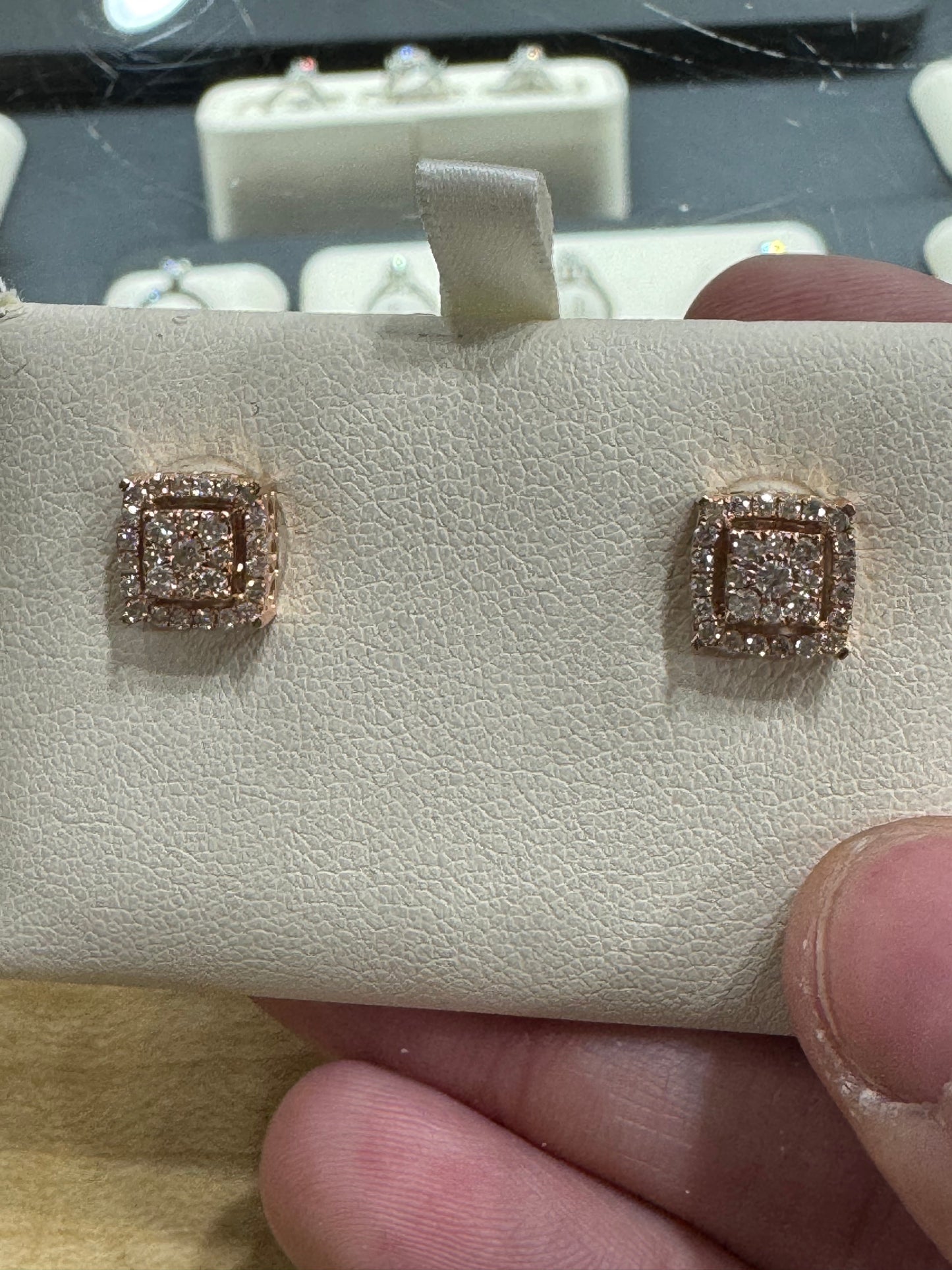 14K Rose Gold Earrings 0.66 ct Natural Diamond