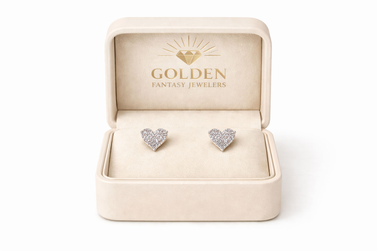 10K White Gold Heart Earrings 0.22 ct Natural Diamond