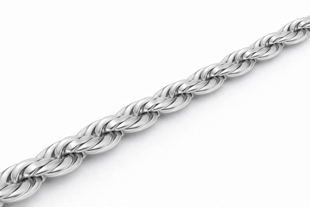 Sterling Silver - 3.75mm Diamond-Cut Rope Chain