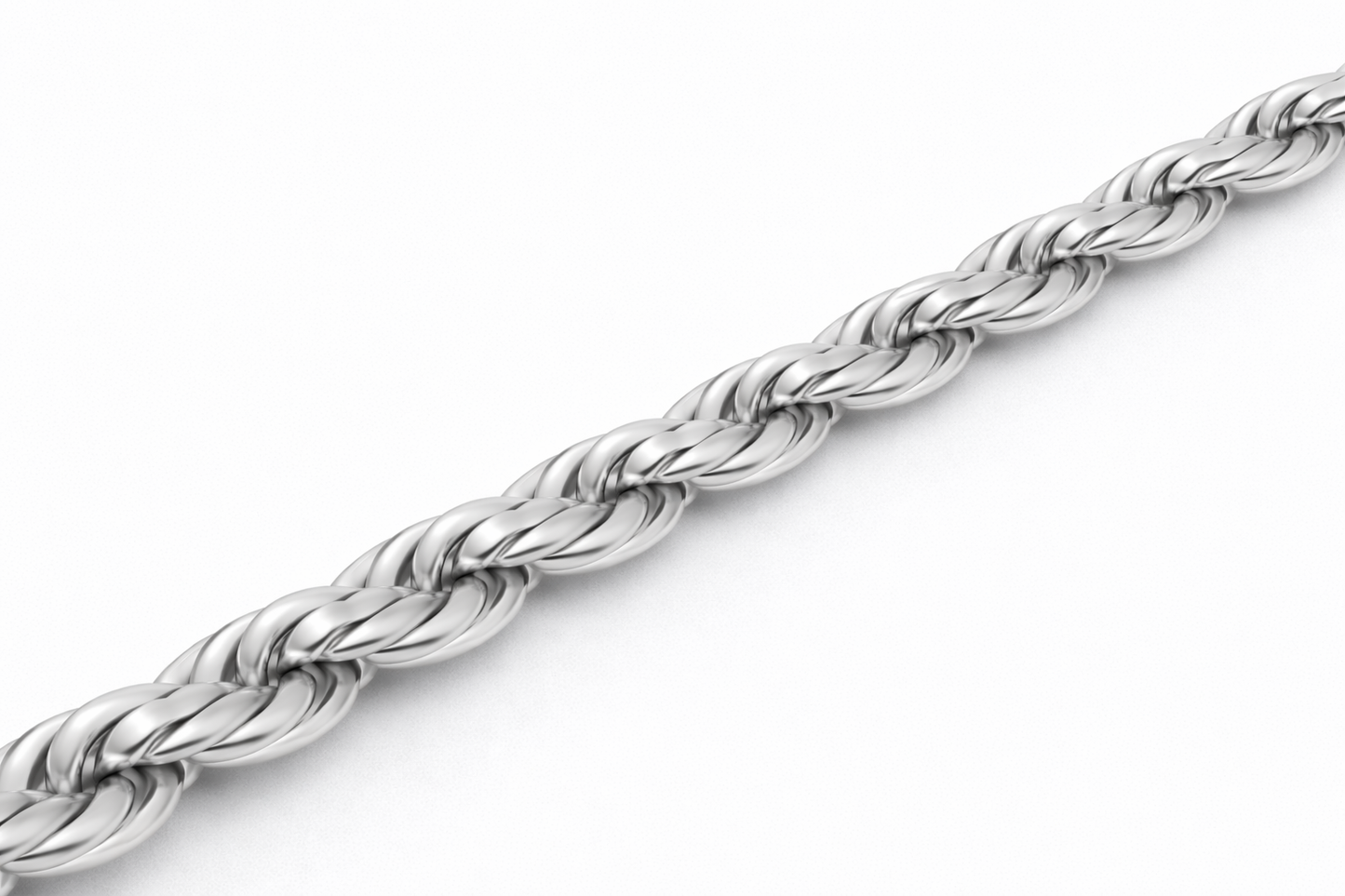 Sterling Silver - 3.75mm Diamond-Cut Rope Bracelet