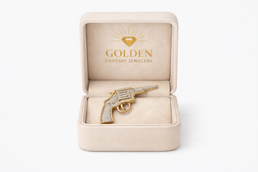 10K Yellow Gold Charm 0.60 ct Natural Diamond Gold Revolver Pendant