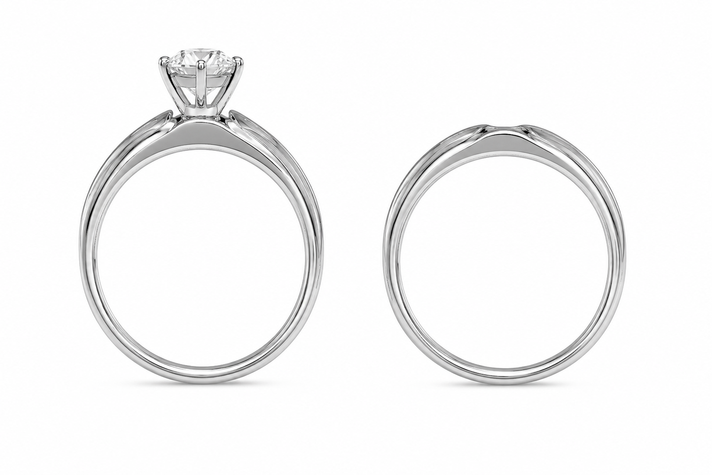 Sterling Silver Wedding Set 0.20 ct Natural Diamond