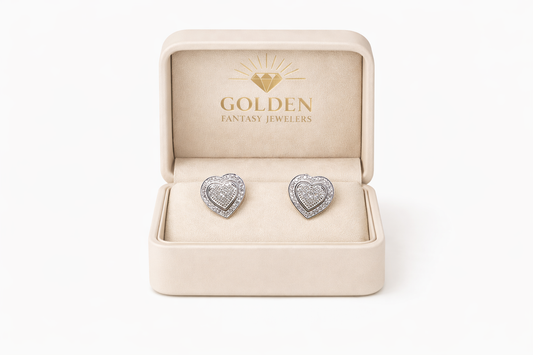 10K White Gold Earrings 0.30 ct Natural Diamond