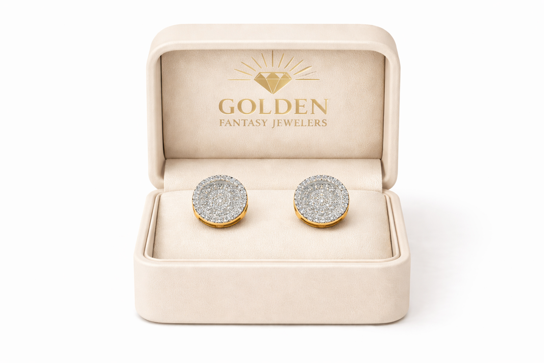 14K Yellow Gold Earrings 1.05 ct Natural Diamond