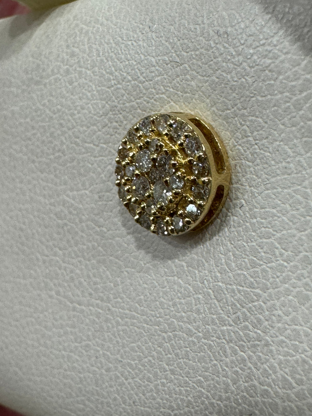 14K Yellow Gold Earrings 0.64 ct Natural Diamond, Round Gold Studs