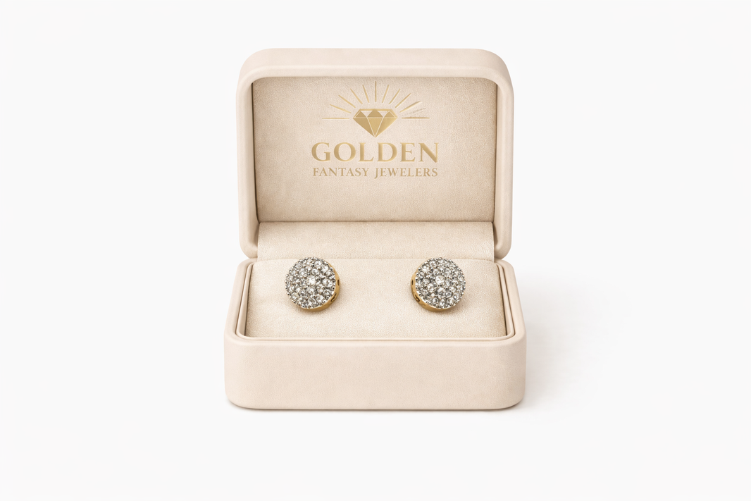 10K Yellow Gold Round Earrings 0.33 ct Natural Diamond